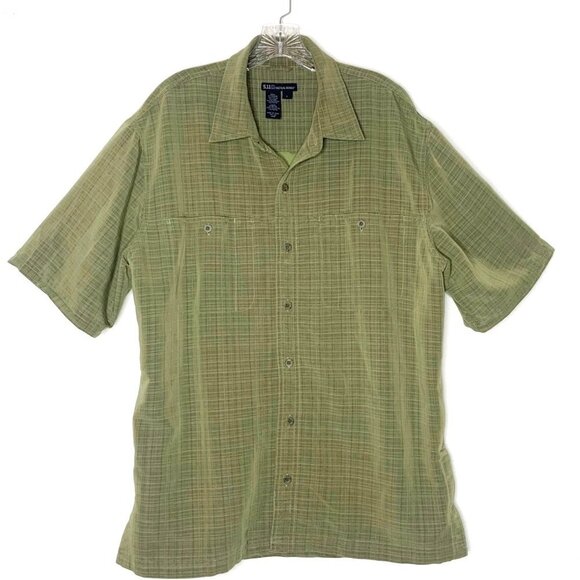 5.11 Tactical Series Shirt Mens Large Olive Green S/S Snap Button Conceal Carry - Picture 12 of 12